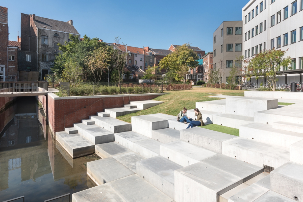 Jardin intérieur résidence d’étudiants Rega KU Leuven