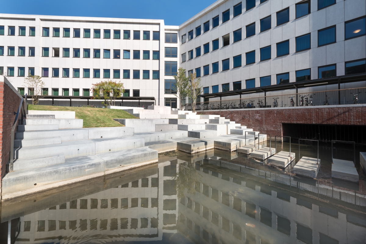 Jardin intérieur résidence d’étudiants Rega KU Leuven