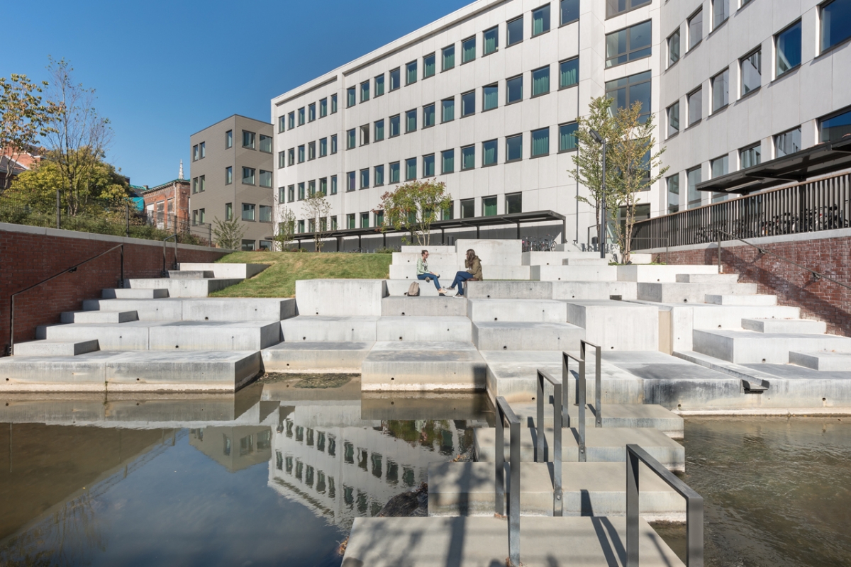 Jardin intérieur résidence d’étudiants Rega KU Leuven