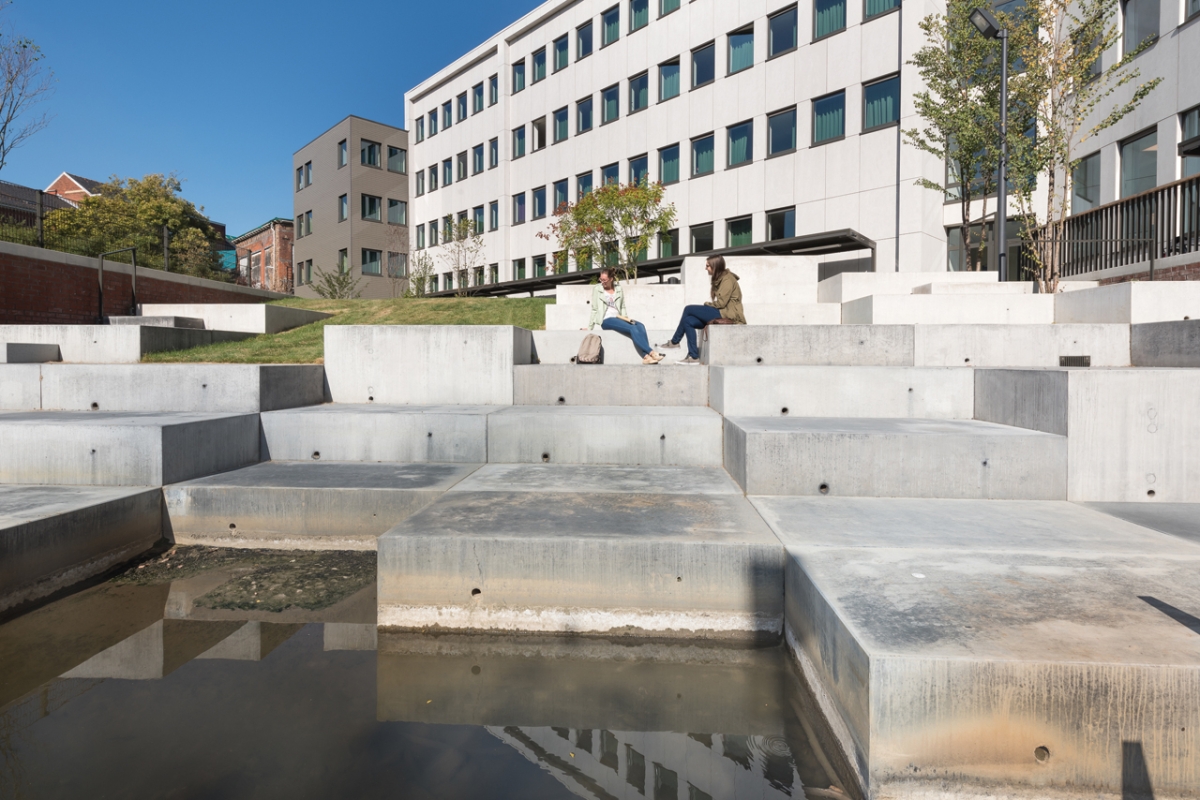 Jardin intérieur résidence d’étudiants Rega KU Leuven