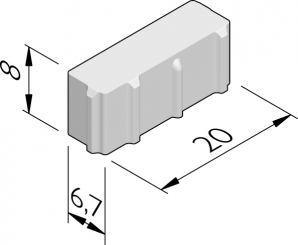 Pavés Hydro Brick 20x6,7